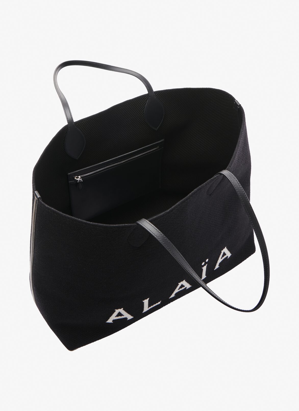 Small knit tote bag ALAÏA BLACK SMALL KNIT TOTE BAG